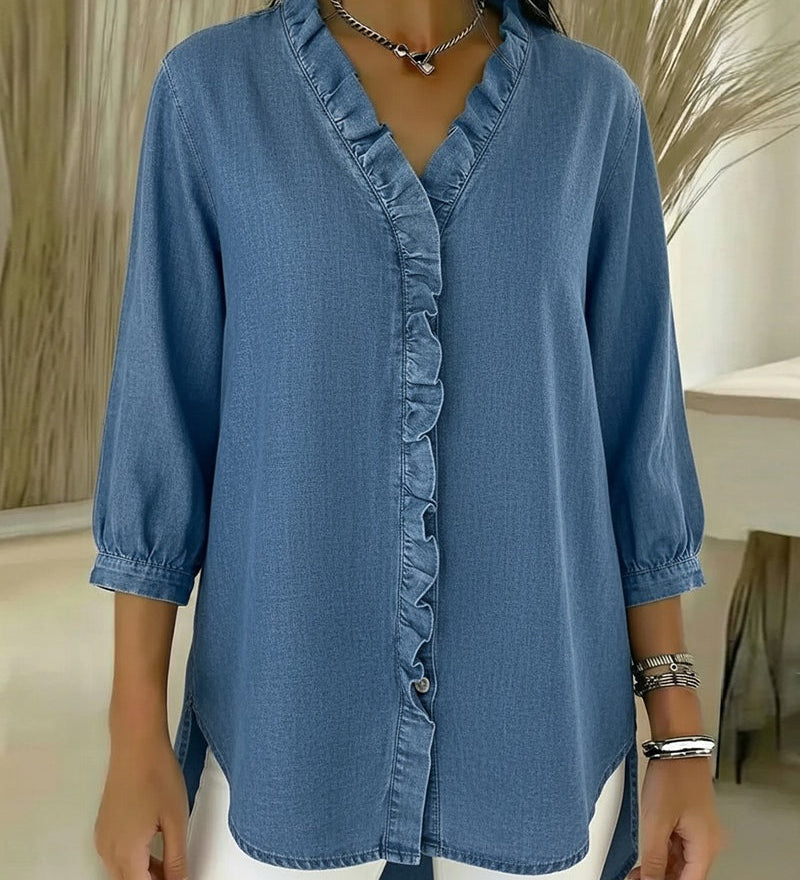 Dóra™ – Elegáns blúz fodros részletekkel